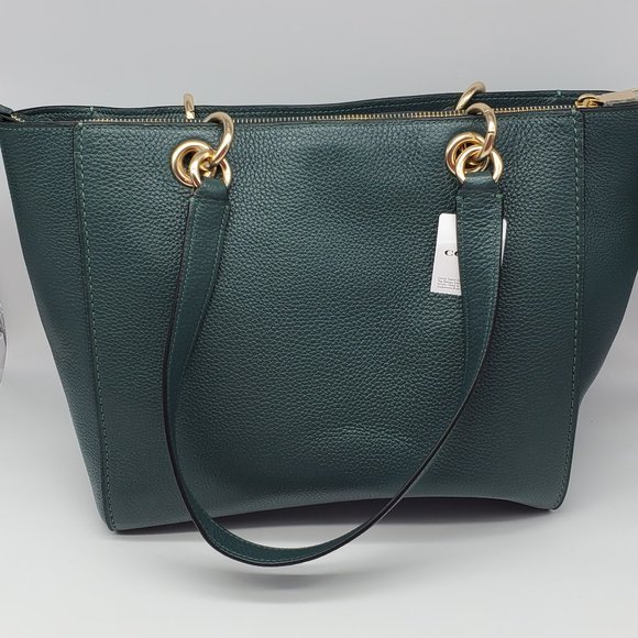 Coach Leather Jes Tote Evergreen - Picture 2 of 8